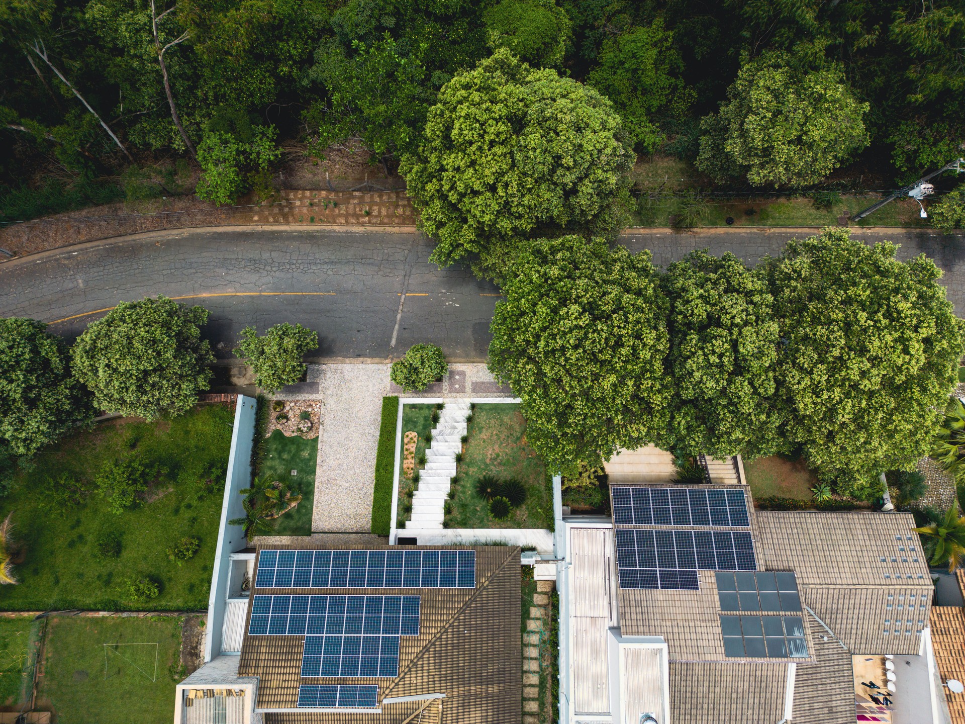 House with solar energy panel